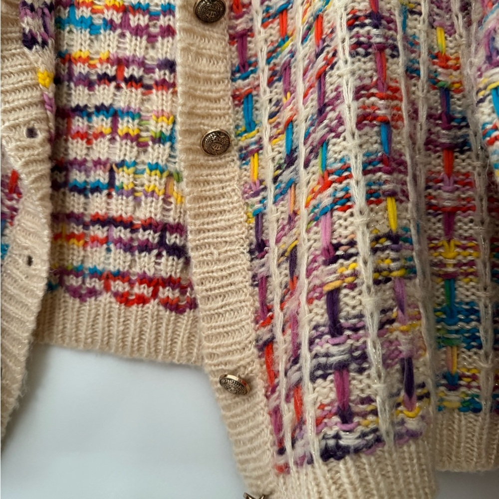 Gorgeous colorful Knit Women's Sweater - Great condition. Sans 1 button - Picture 3 of 5